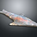 Realistic Shark Aquatic Animal With Red Brown Gray Coloration And Textured Skin Surface