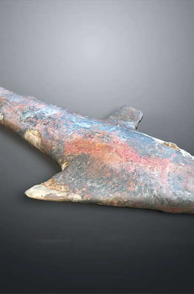 Realistic Shark Aquatic Animal With Red Brown Gray Coloration And Textured Skin Surface 3d model