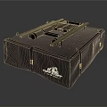 Dark Blue Multipurpose Storage Box With Tactical Gear Logo And Foldable Durable Design 3d model
