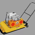 Yellow Industrial Plate Compactor With Engine And Handle For Construction Compaction 3d model
