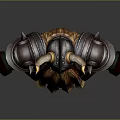 Fantasy Dwarf Game And Movie Character With Horned Helmet Long Beard And Armored Outfit