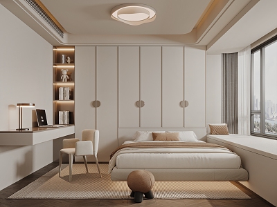 Tatami Bedroom Cream Style Bedroom Tatami Study Bedroom Integrated model