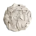 Modern Gold Circular Metallic Wall Decor with Irregular Geometric Pieces 3d model