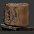 Organic Plant Stump With Natural Wood Texture Placed On Wooden Base Stand