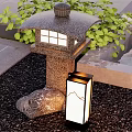 New Chinese Style Stone Lantern Lawn Lamp 3d model