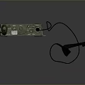 Military Weapon Communication Device In Green With Antennas And Connected Cables
