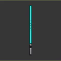 Blue Glowing Lightsaber Weapon With Two Metallic Hilts On Dark Background