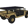 Military Style Hummer SUV With Large Off Road Tires And Metal Grille Doors