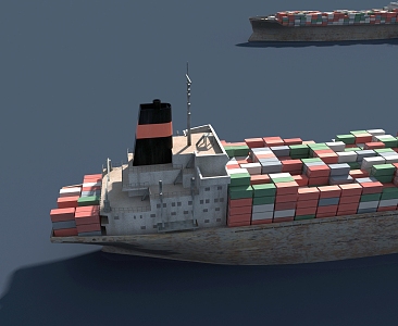 modern freighter 3d model