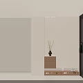 Elegant Modern Shoe Cabinet With Minimalist Design And Decorative Vase In Neutral Tones