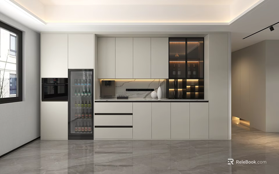 Modern Open Concept Restaurant Interior Design With Stylish Dining Space And Decor 3d model