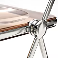 Stylish Transparent Acrylic Folding Leisure Chair With Polished Chrome Metal Frame For Modern Home Decor