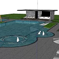 Swimming Pool View Modern Swimming Pool 3d model