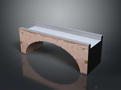 Textured Brick Arch Structure With White Flat Top And Smooth Surface Design 3d model