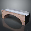 Textured Brick Arch Structure With White Flat Top And Smooth Surface Design 3d model