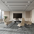 Modern Meeting Room Conference Table and Chair Office Chair Conference Long Table 3d model