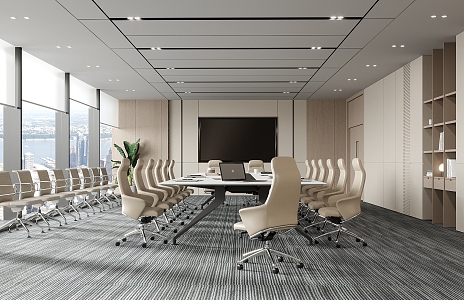 Modern Meeting Room Conference Table and Chair Office Chair Conference Long Table 3d model