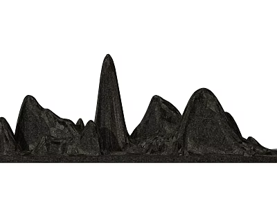 Garden Ornament Black Rockery Landscape Decoration Natural Style Design 3d model