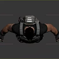 A Muscular Man Wearing Tactical Gear In Black Outfit With Knee Pads And Gloves