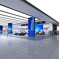 Modern Digital Store With 5G Experience Zone Service Counter Large Screen And Computers 3d model