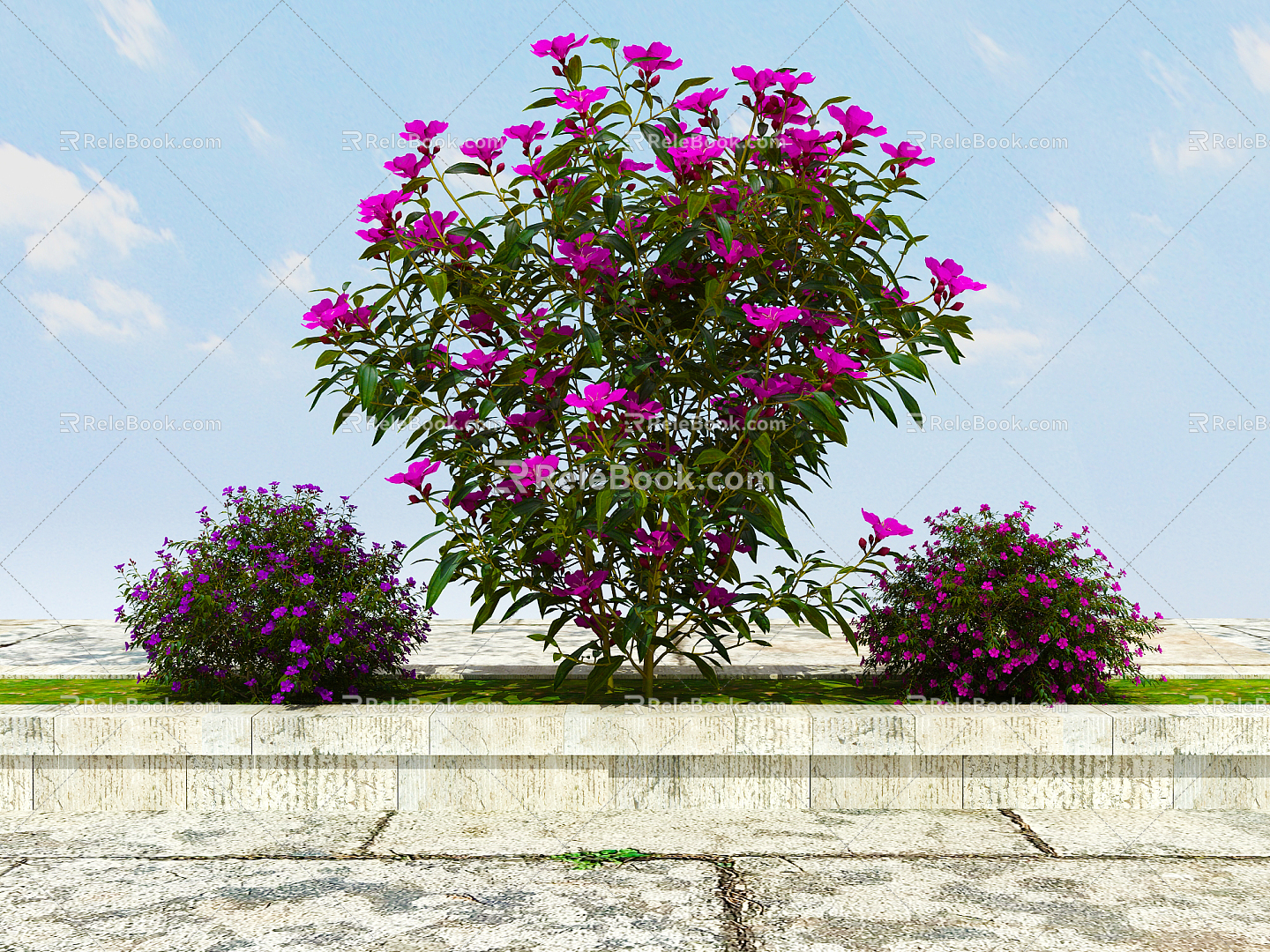 Modern Plant Landscape Flowering Plants 3d model