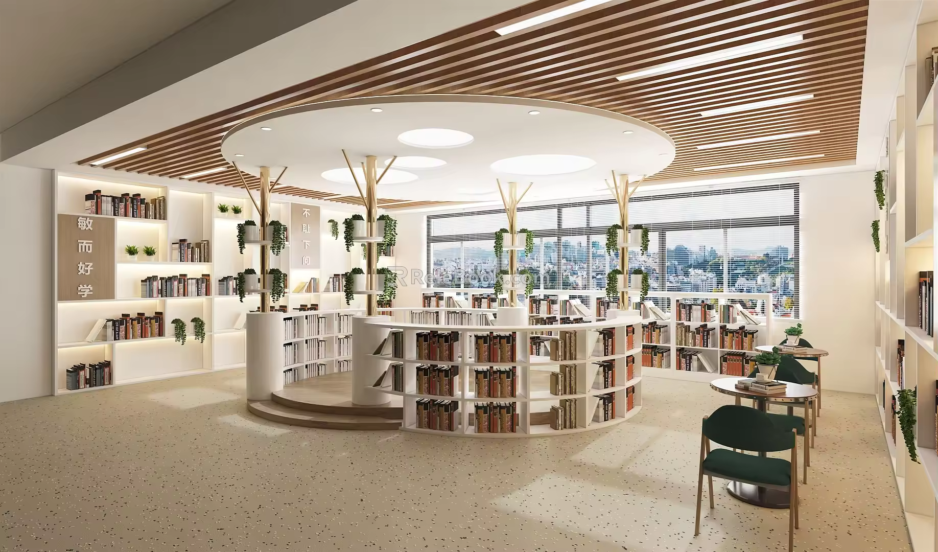 Modern Library Reading Room Library 3d model