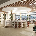 Modern Library Reading Room Library 3d model