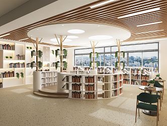 Modern Library Reading Room Library 3d model