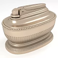 Ornate Silver Household Storage Container With Decorative Beaded Edge Lid And Ribbed Base