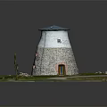 Stone Windmill Building With Dome Roof Stone Walls Grassland Pathway And Wooden Door
