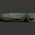 Turquoise And Brown Snake Shaped Decorative Sculpture On Dark Background