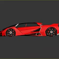 Red Sports Car With Sleek Aerodynamic Design Black Roof And Reflective Wheels