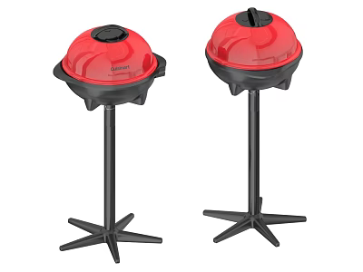 Red Dome Patio Heater With Black Stand And Stable Base For Outdoor Use 3d model