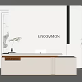 Modern Minimalist Reception Desk With Walkersfel Sign Green Plants And Uncommon White Design