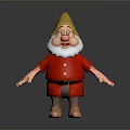 Cute Gnome Character With Yellow Hat White Beard And Red Outfit Standing On Gray Background