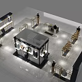 Modern Clothing Store Interior With Display Racks Mannequins And Decorative Plants