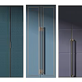 Modern Wardrobe Doors With Colorful Panels Metal Handles And Textured Surfaces