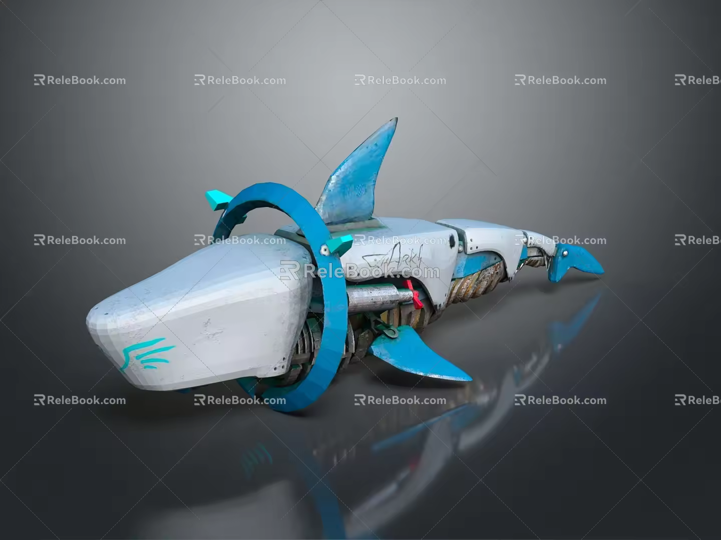 Modern Machine Shark Science Fiction Shark Future Shark 3d model