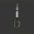 Futuristic Mechanical Weapon With Multi Barrel Design And Green Energy Component 3d model