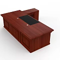 Classic Wooden Office Desk With Solid Wood Construction Black Tabletop And Storage Drawers