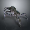 Red Eyed Armored Mythical Creature With Multiple Legs And Spiked Carapace Design