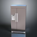Sleek Stainless Steel Double Door Refrigerator Freezer With Water Dispenser And Modern Design