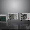 Three Compact Air Conditioners With Different Designs For Home Electronic Appliances
