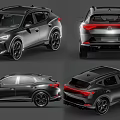 Black Sporty SUV Car Exterior Showcased In Multiple Front Rear And Side Views