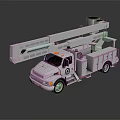 White Aerial Work Function Vehicle For Utility Tasks With Lifting Arm 3d model