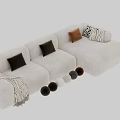 Modern Multi Seater Sectional Fabric Sofa With Various Color Choices And Cozy Decorative Pillows Throws