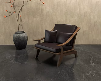 Quiet Chinese Single Sofa Lazy Zen 3d model