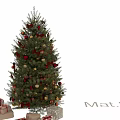 Elegant Christmas Tree Wall Decor With Silver Gold Ornaments Star Lights And Red Bows