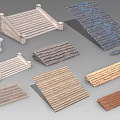 Concrete Road Infrastructure Components Including Steps Ramps And Various Designs 3d model