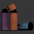 Colorful Cylindrical Household Storage Containers Stacked Purple Orange Blue for Home Use